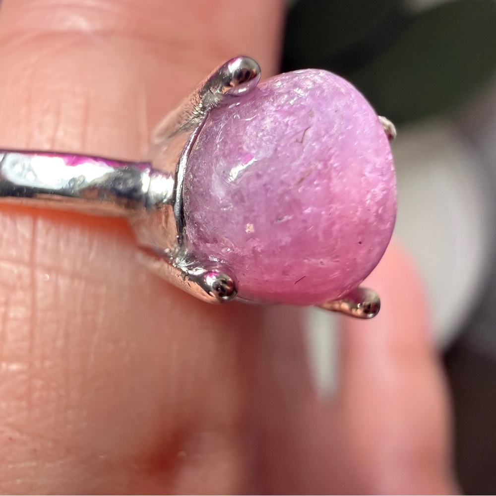 🔥Sale🔥Natural Glowing Ruby Gemstone Adjustable Ring 1pc UV Flourescent